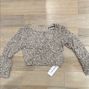 Alice & Olivia Sequin Crop Top